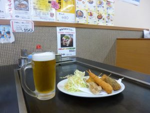 串カツとビール