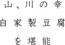 山、川の幸自家製豆腐を堪能